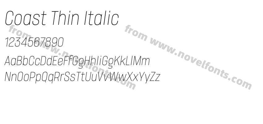 Coast Thin ItalicPreview