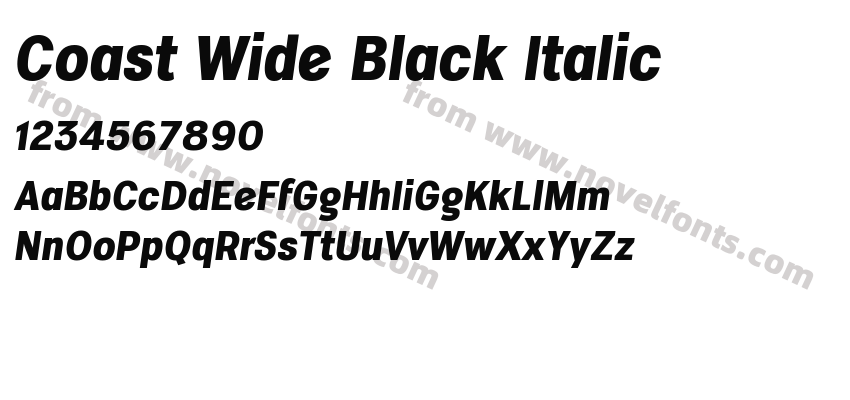 Coast Wide Black ItalicPreview