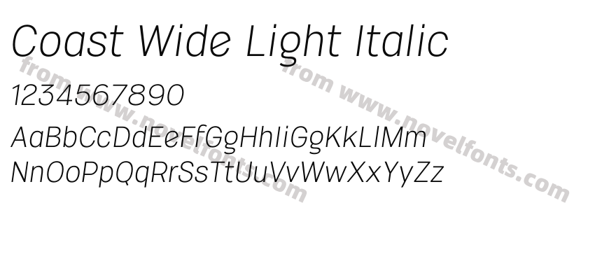 Coast Wide Light ItalicPreview