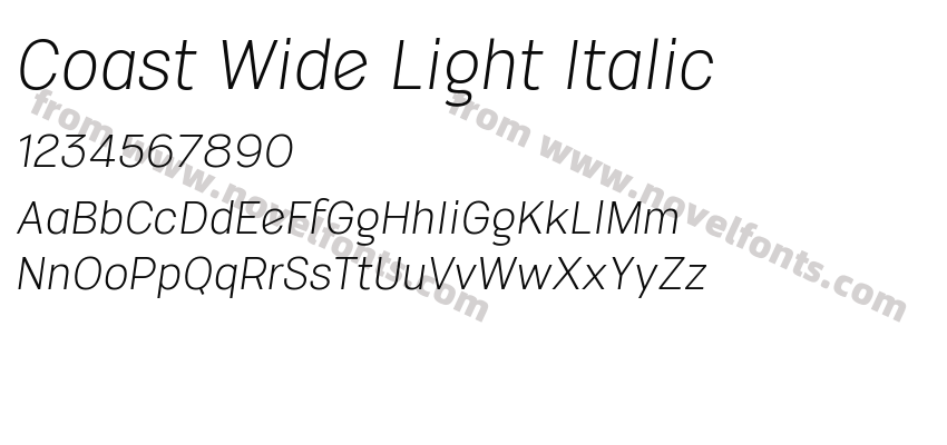 Coast Wide Light ItalicPreview
