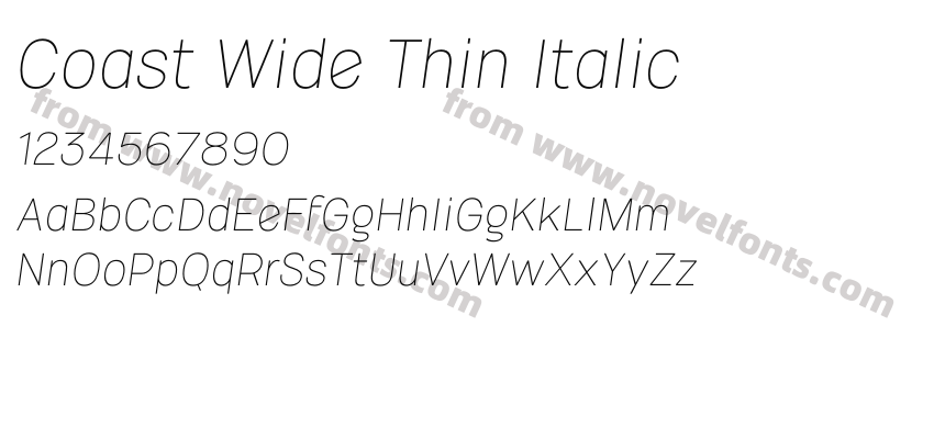 Coast Wide Thin ItalicPreview