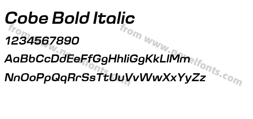 Cobe Bold ItalicPreview