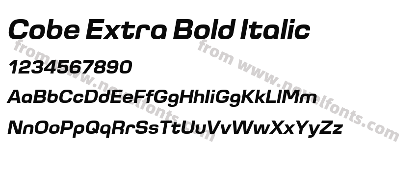 Cobe Extra Bold ItalicPreview