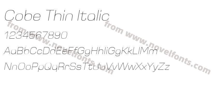 Cobe Thin ItalicPreview