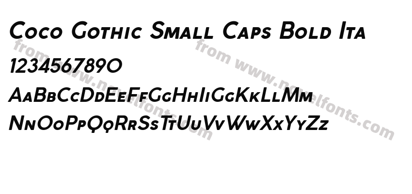 Coco Gothic Small Caps Bold ItaPreview