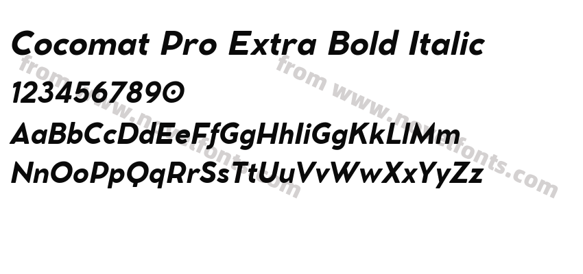 Cocomat Pro Extra Bold ItalicPreview