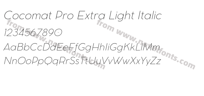 Cocomat Pro Extra Light ItalicPreview