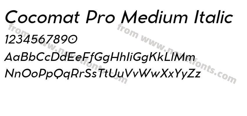 Cocomat Pro Medium ItalicPreview
