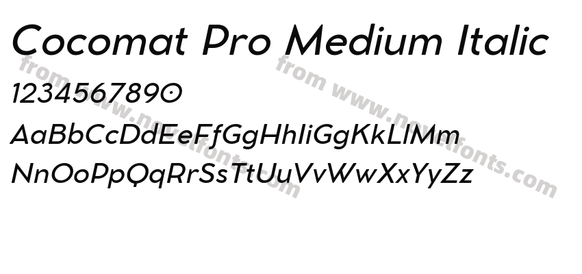 Cocomat Pro Medium ItalicPreview