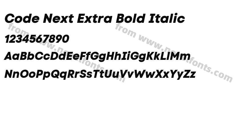 Code Next Extra Bold ItalicPreview