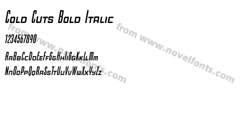 Cold Cuts Bold ItalicPreview