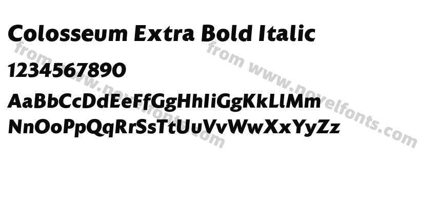 Colosseum Extra Bold ItalicPreview