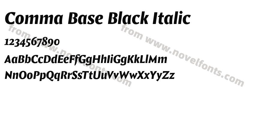 Comma Base Black ItalicPreview