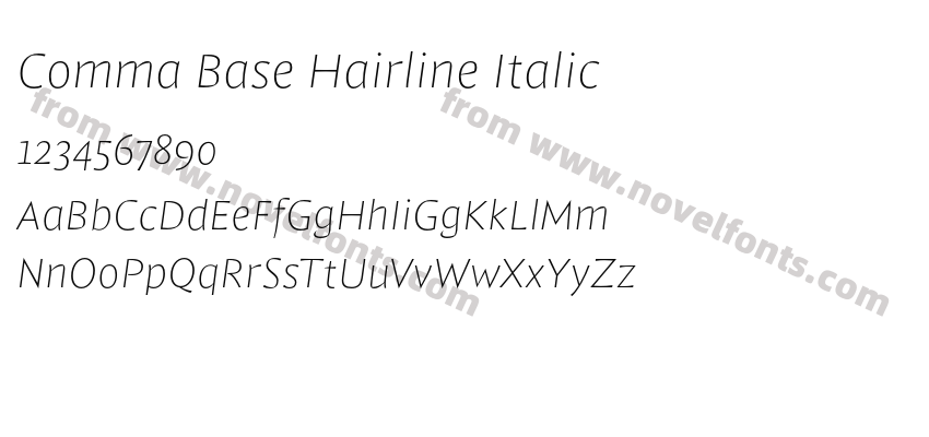 Comma Base Hairline ItalicPreview