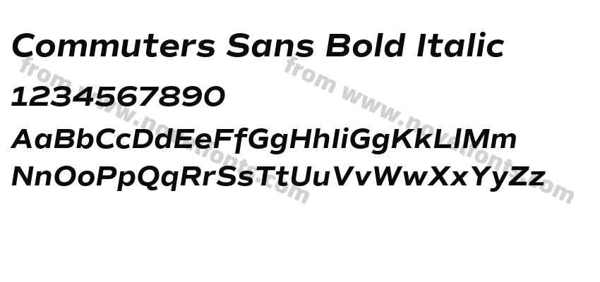 Commuters Sans Bold ItalicPreview