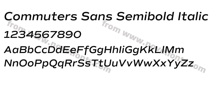 Commuters Sans Semibold ItalicPreview