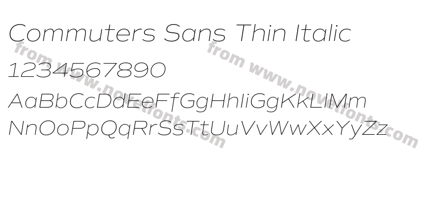 Commuters Sans Thin ItalicPreview