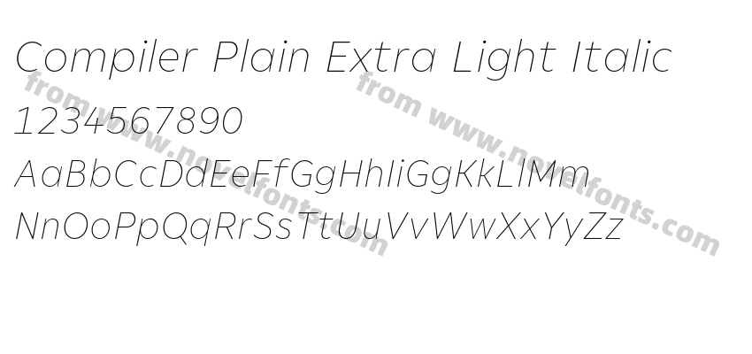 Compiler Plain Extra Light ItalicPreview