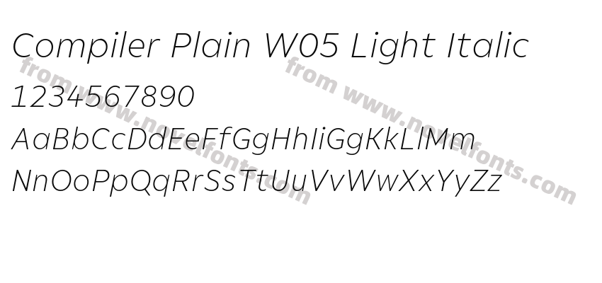Compiler Plain W05 Light ItalicPreview