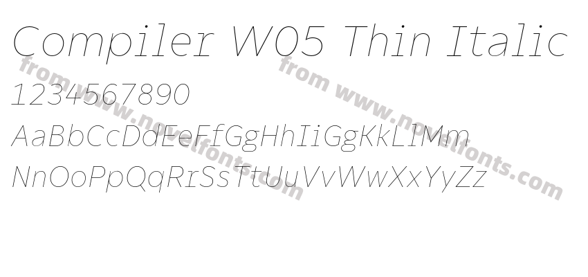 Compiler W05 Thin ItalicPreview