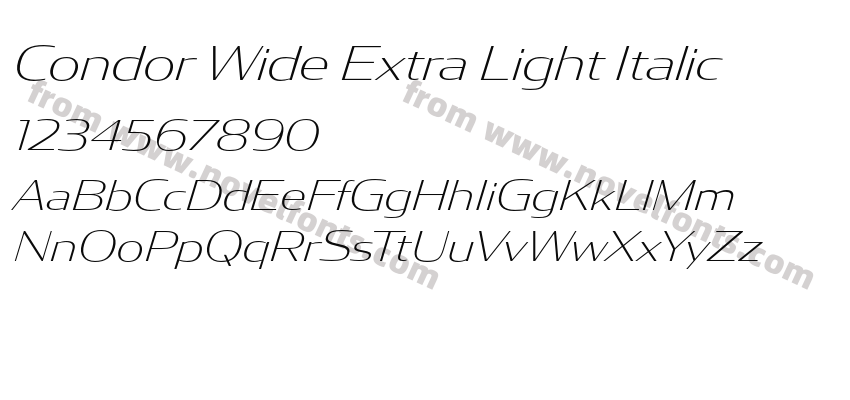 Condor Wide Extra Light ItalicPreview