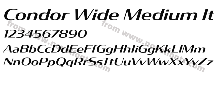 Condor Wide Medium ItalicPreview