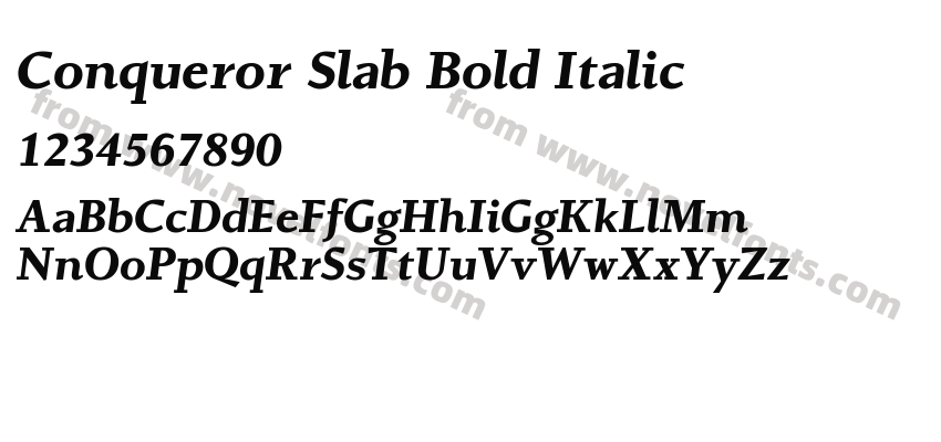 Conqueror Slab Bold ItalicPreview