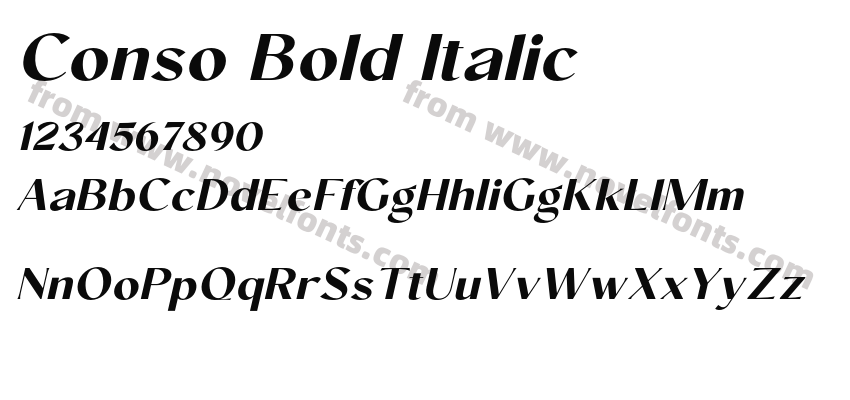 Conso Bold ItalicPreview