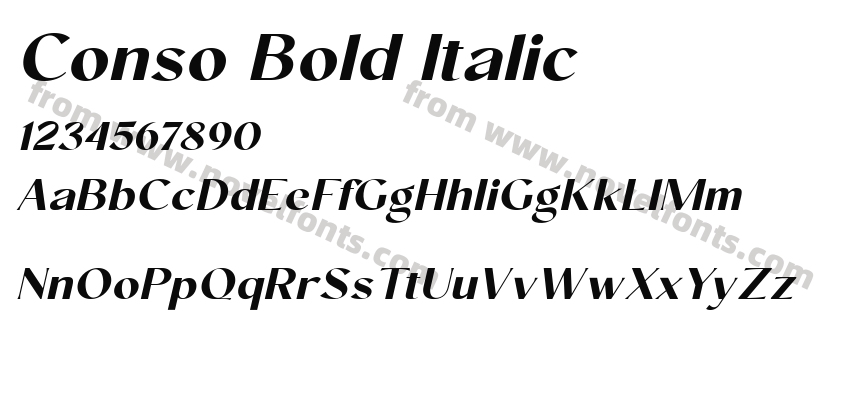 Conso Bold ItalicPreview