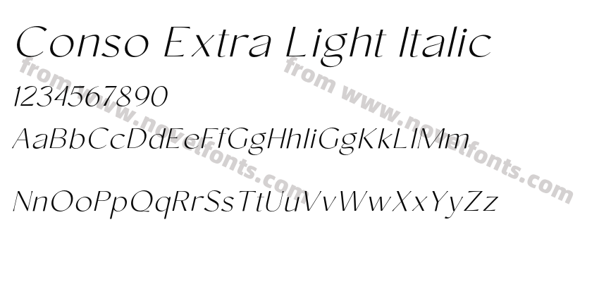 Conso Extra Light ItalicPreview