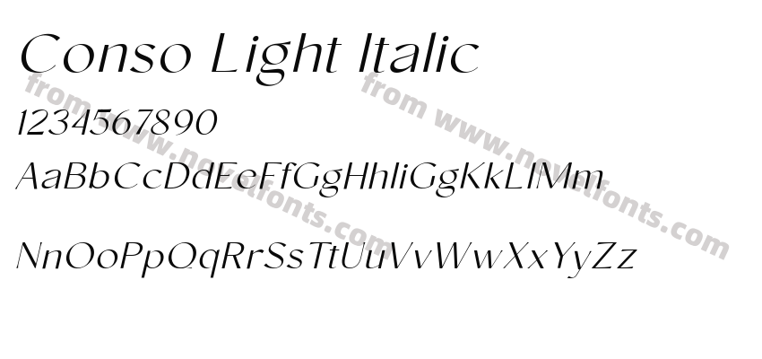 Conso Light ItalicPreview