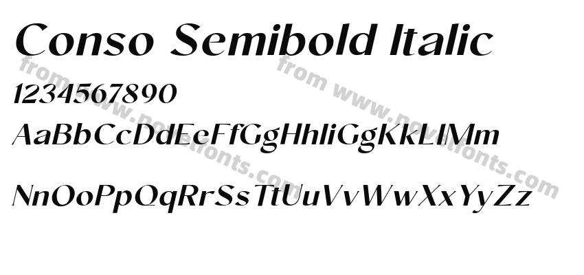Conso Semibold ItalicPreview