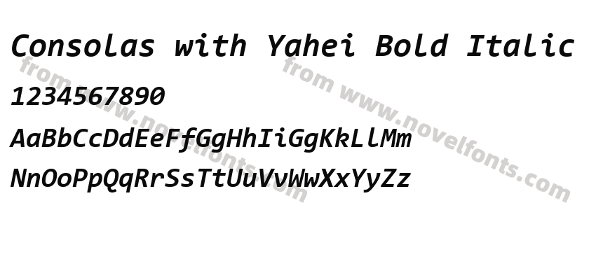 Consolas with Yahei Bold ItalicPreview