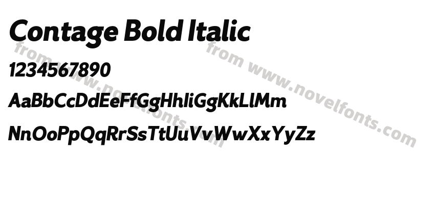 Contage Bold ItalicPreview
