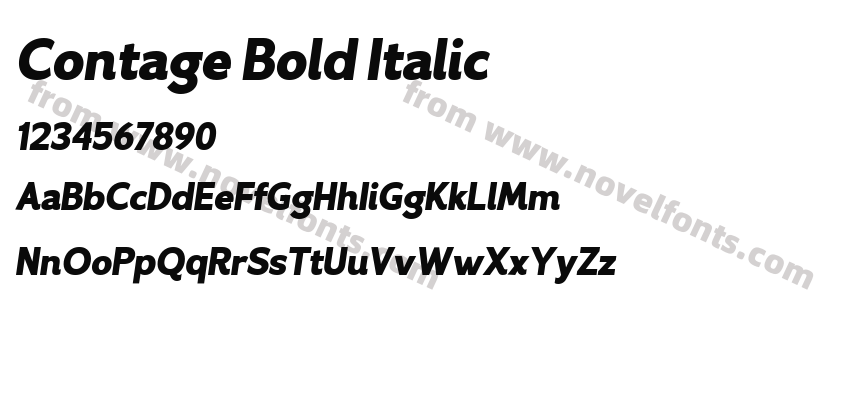 Contage Bold ItalicPreview