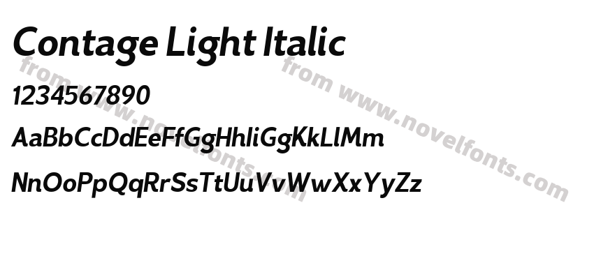 Contage Light ItalicPreview