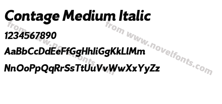 Contage Medium ItalicPreview
