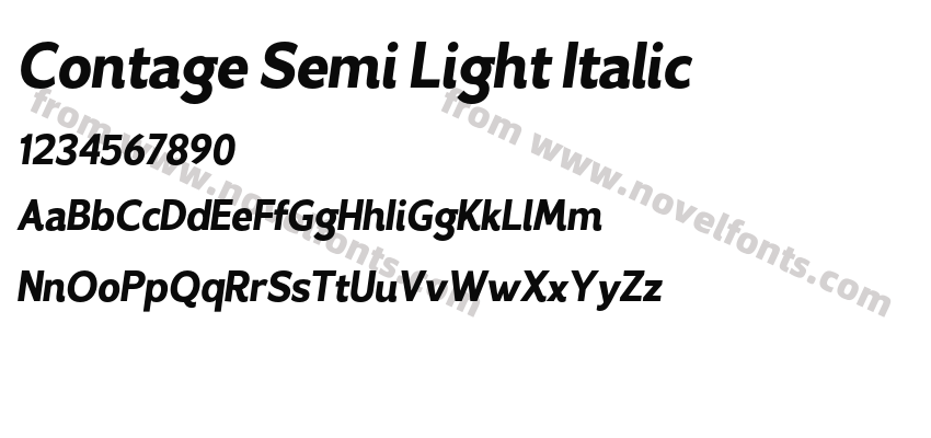 Contage Semi Light ItalicPreview