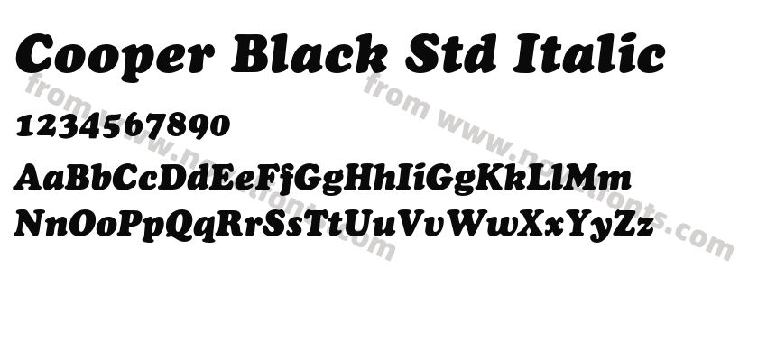 Cooper Black Std ItalicPreview