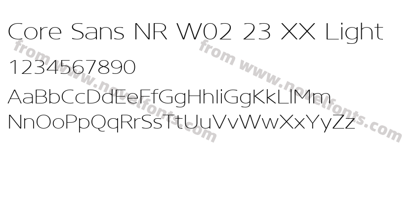 Core Sans NR W02 23 XX LightPreview