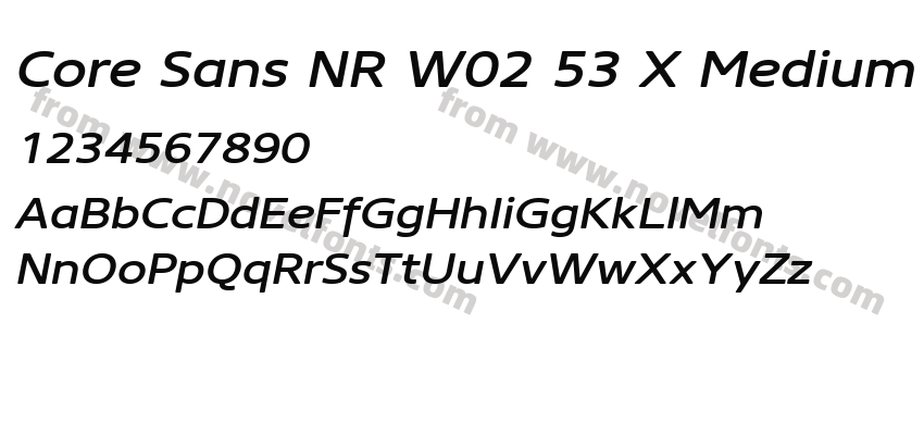 Core Sans NR W02 53 X Medium ItPreview
