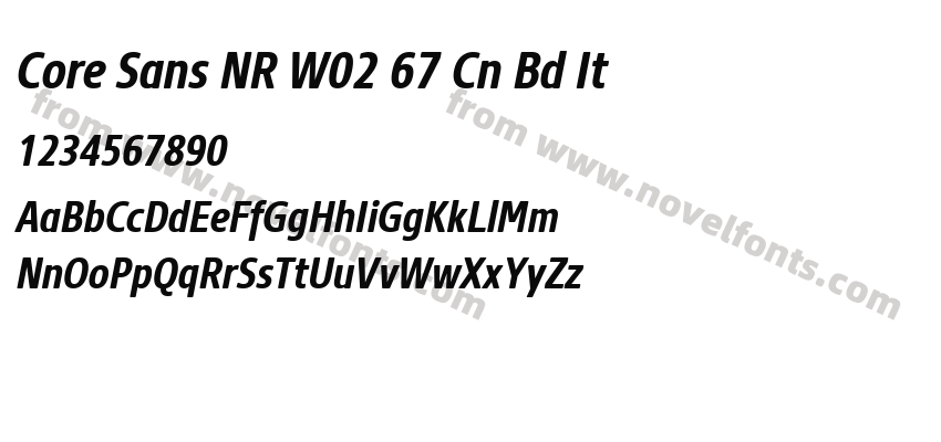 Core Sans NR W02 67 Cn Bd ItPreview