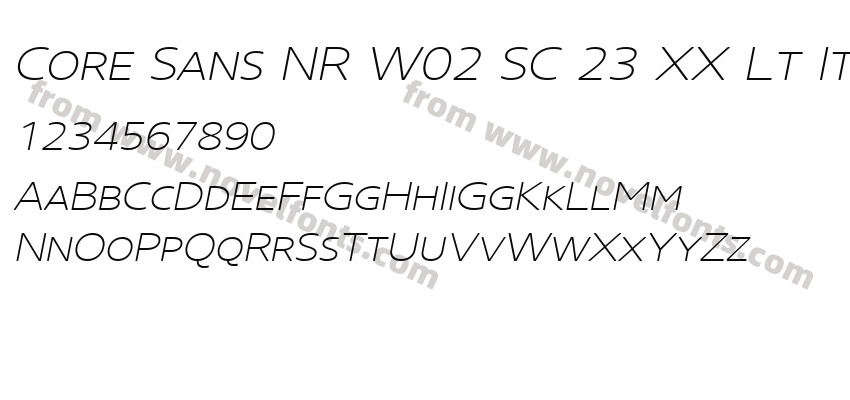 Core Sans NR W02 SC 23 XX Lt ItPreview