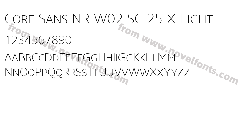Core Sans NR W02 SC 25 X LightPreview