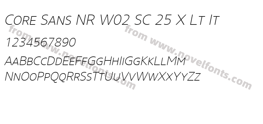 Core Sans NR W02 SC 25 X Lt ItPreview