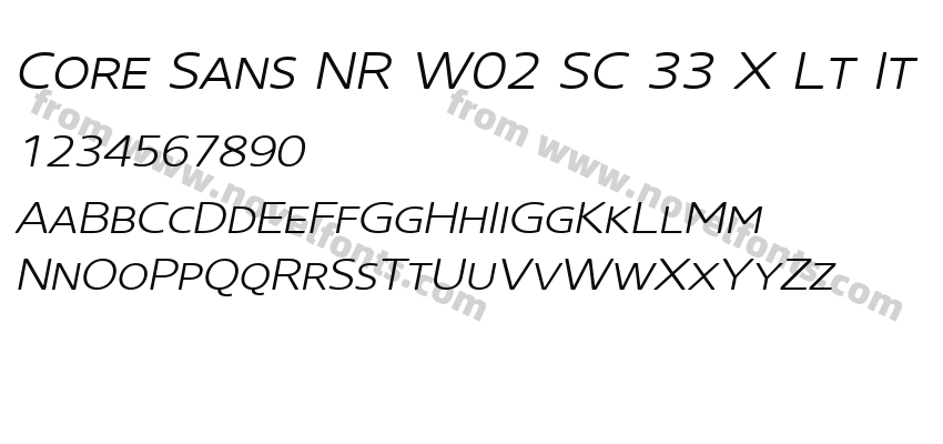 Core Sans NR W02 SC 33 X Lt ItPreview