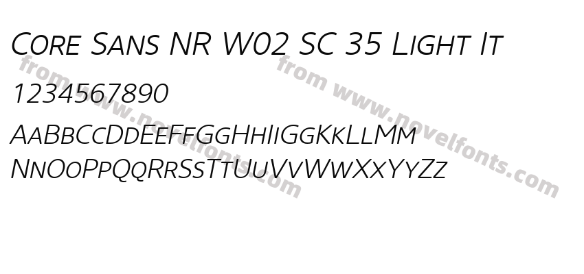 Core Sans NR W02 SC 35 Light ItPreview