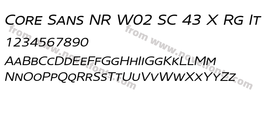 Core Sans NR W02 SC 43 X Rg ItPreview