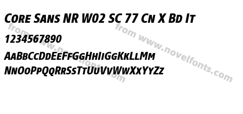 Core Sans NR W02 SC 77 Cn X Bd ItPreview