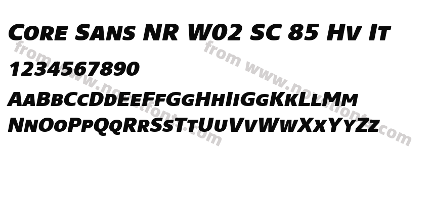 Core Sans NR W02 SC 85 Hv ItPreview
